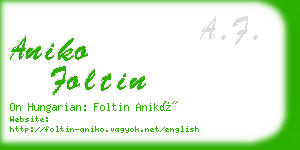 aniko foltin business card